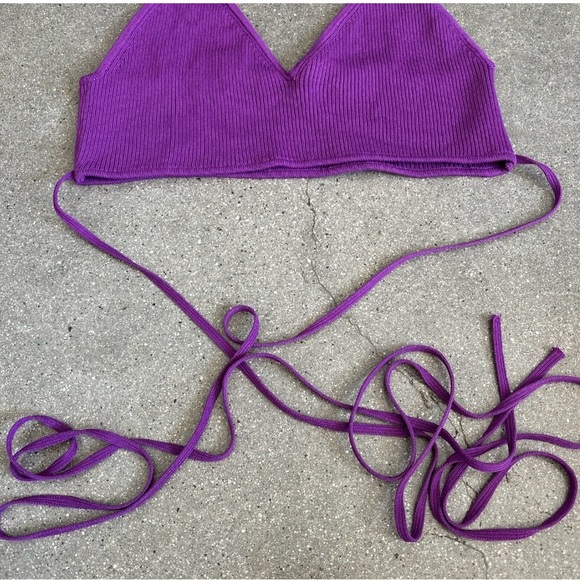 Purple Ribbed strappy tank - Picture 3 of 8